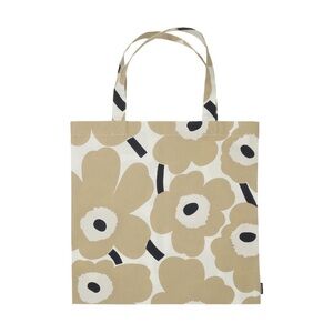 marimekko tote bag floral white and beige